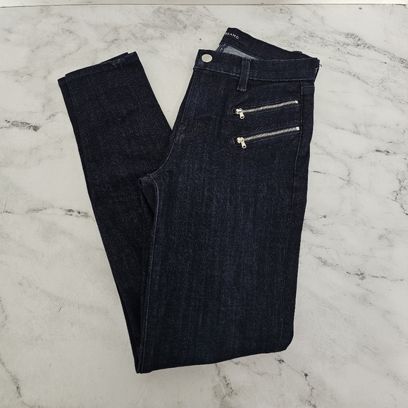 J Brand Carina Zipper Skinny High Rise Dark Blue Jeans 26 Preowned - Picture 3 of 11
